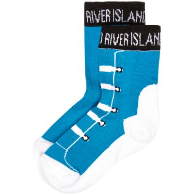 Mini boys blue trainer socks